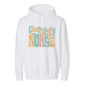 Emergency Nurse Groovy Garment-Dyed Fleece Hoodie