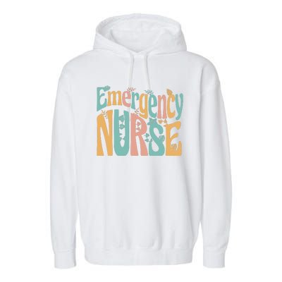 Emergency Nurse Groovy Garment-Dyed Fleece Hoodie