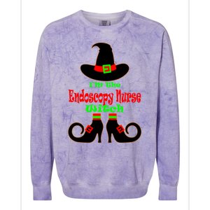 Endoscopy Nurse Gift Halloween Witch Hat Nursing Gift Colorblast Crewneck Sweatshirt