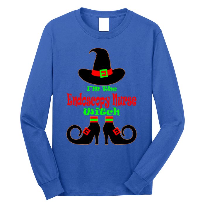 Endoscopy Nurse Gift Halloween Witch Hat Nursing Gift Long Sleeve Shirt