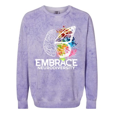 Embrace Neurodiversity Gift Adhd Awareness Gift Colorblast Crewneck Sweatshirt