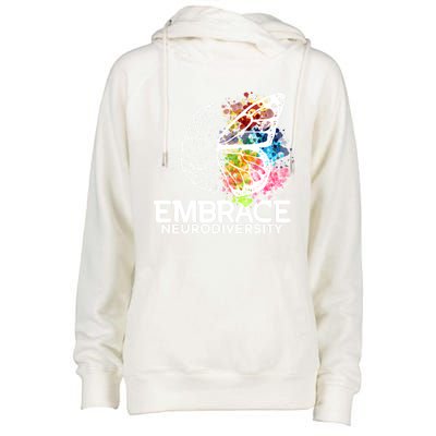 Embrace Neurodiversity Gift Adhd Awareness Gift Womens Funnel Neck Pullover Hood