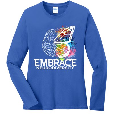 Embrace Neurodiversity Gift Adhd Awareness Gift Ladies Long Sleeve Shirt