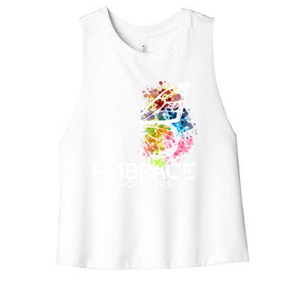 Embrace Neurodiversity Gift Adhd Awareness Gift Women's Racerback Cropped Tank