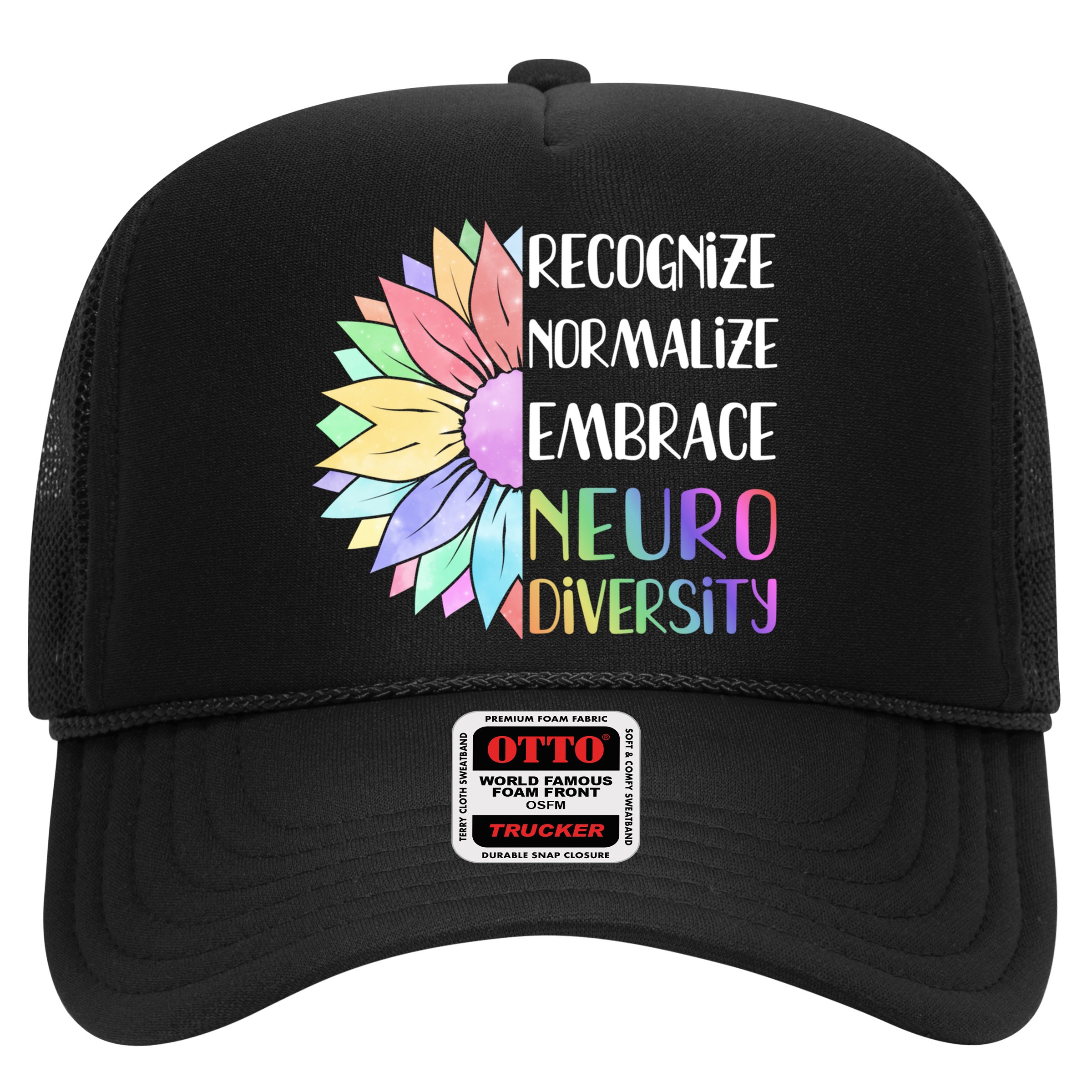 Embrace Neurodiversity Great Gift Rainbow Sunflower Adhd Autism Funny Gift Hat