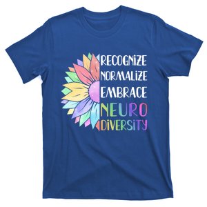 Embrace Neurodiversity Great Gift Rainbow Sunflower Adhd Autism Funny Gift T-Shirt