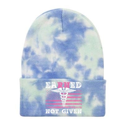 Earned Not Given Nurse Great Gift Tie Dye 12in Knit Beanie