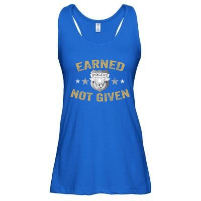 Earned Not Given Police Academy Graduation Police Officer Gift Ladies Essential Flowy Tank