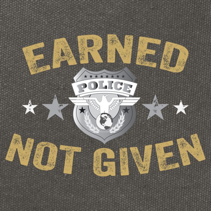 Earned Not Given Police Academy Graduation Police Officer Gift Cotton Canvas Backpack
