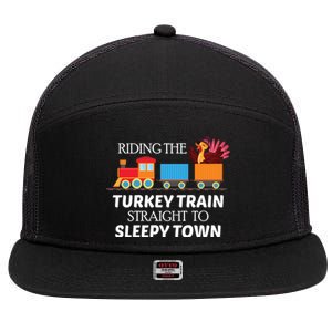 Expert Napper Gravy Lovers Turkey Feast Turkey Train Meaningful Gift 7 Panel Mesh Trucker Snapback Hat