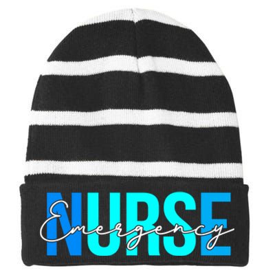  Emergency Nurse Gifts For Nursing Student Striped Beanie with Solid Band