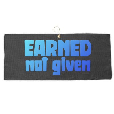 Earned Not Given Gym Workout Fitness Motivation Design E381 Gift Large Microfiber Waffle Golf Towel