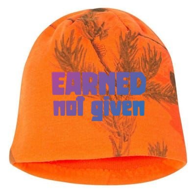 Earned Not Given Gym Workout Fitness Motivation Design E381 Gift Kati - Camo Knit Beanie