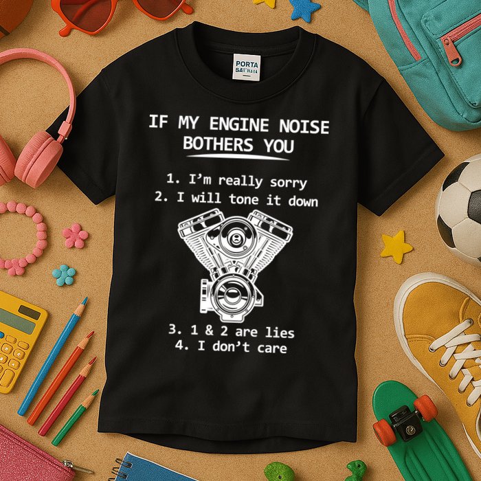 Engine Noise Bothering You I Don't Care Kids T-Shirt