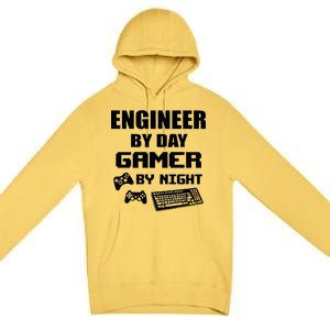 Engineer By Day Gamer By Night Premium Pullover Hoodie