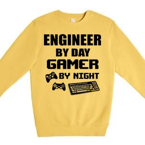 Engineer By Day Gamer By Night Premium Crewneck Sweatshirt