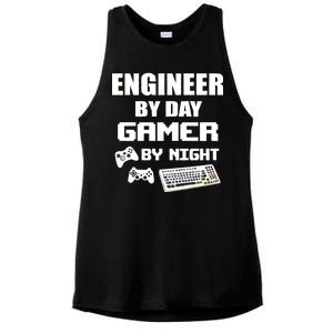 Engineer By Day Gamer By Night Ladies PosiCharge Tri-Blend Wicking Tank