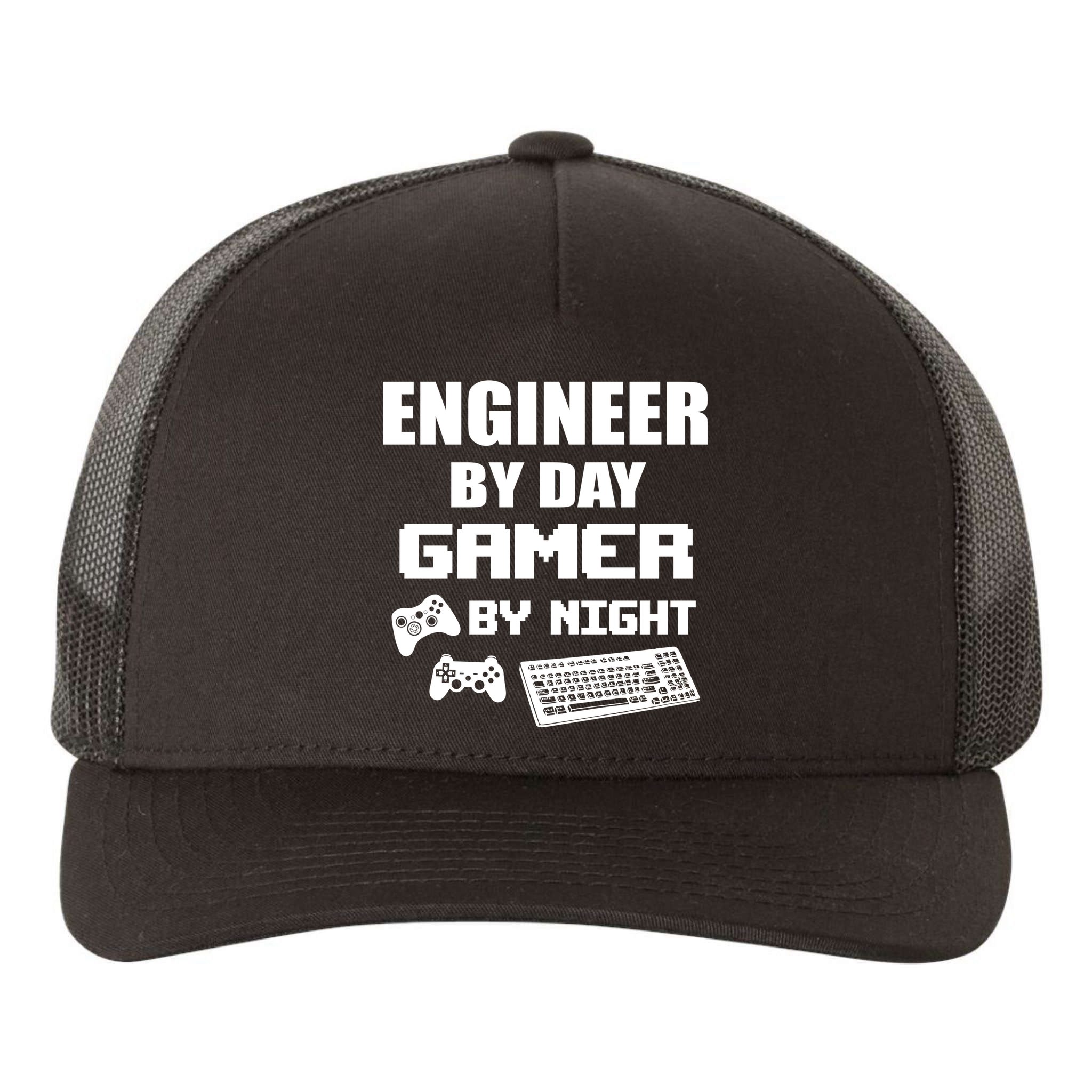 Engineer By Day Gamer By Night Yupoong Adult 5-Panel Trucker Hat