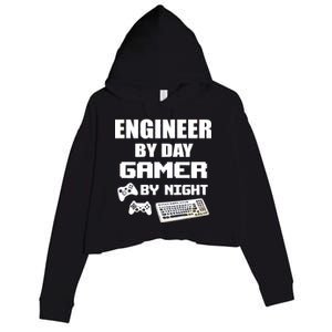 Engineer By Day Gamer By Night Crop Fleece Hoodie