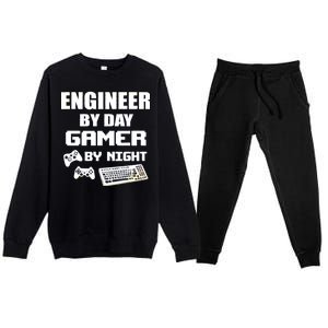 Engineer By Day Gamer By Night Premium Crewneck Sweatsuit Set