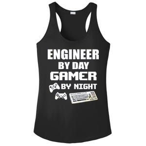 Engineer By Day Gamer By Night Ladies PosiCharge Competitor Racerback Tank