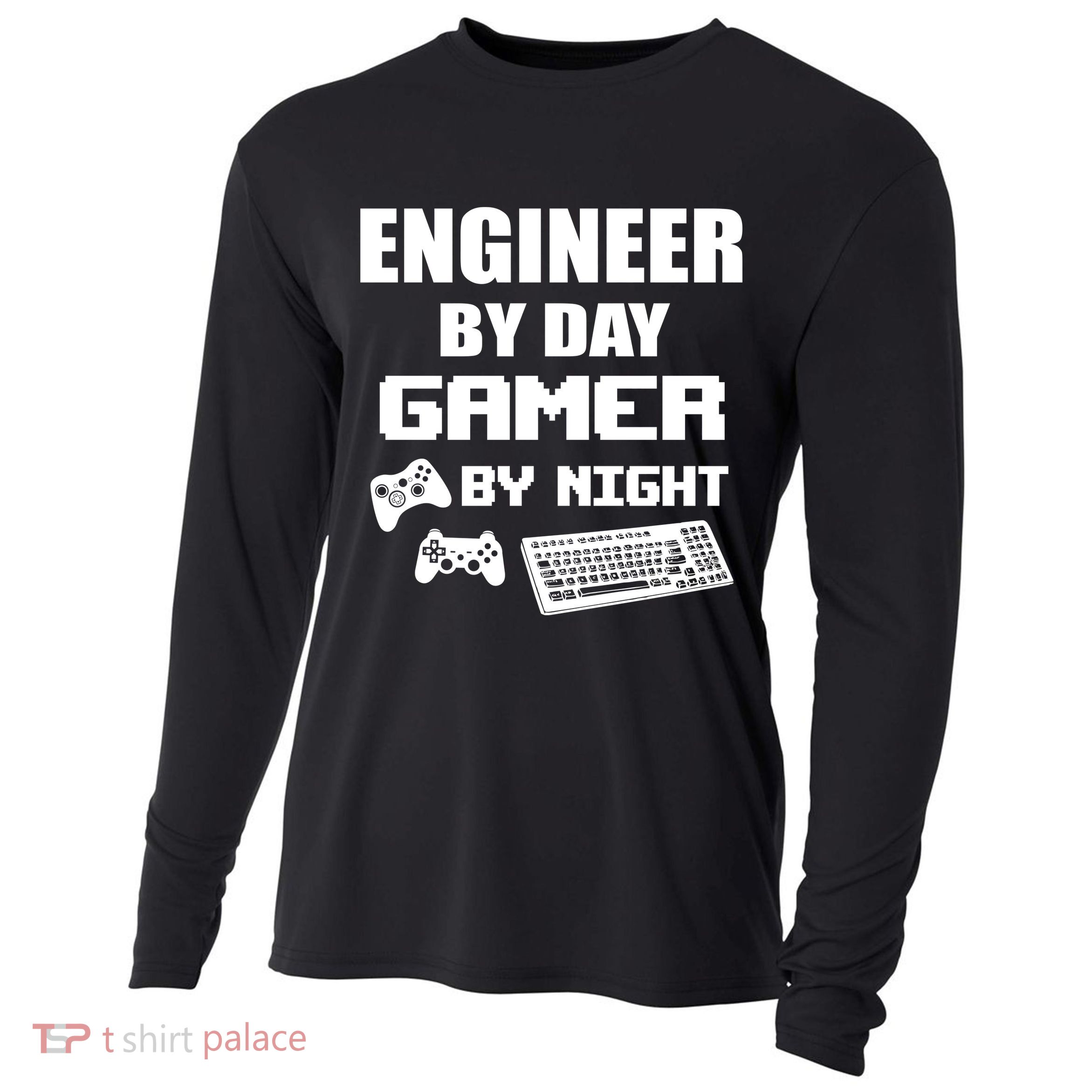 Engineer By Day Gamer By Night Cooling Performance Long Sleeve Crew