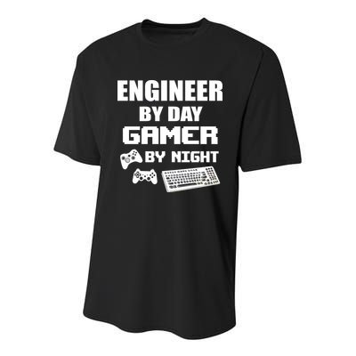 Engineer By Day Gamer By Night Youth Performance Sprint T-Shirt