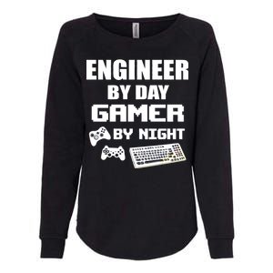 Engineer By Day Gamer By Night Womens California Wash Sweatshirt