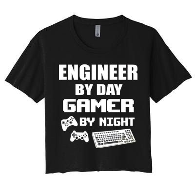 Engineer By Day Gamer By Night Crop Top