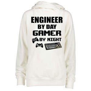 Engineer By Day Gamer By Night Womens Funnel Neck Pullover Hood