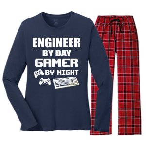 Engineer By Day Gamer By Night Women's Long Sleeve Flannel Pajama Set 