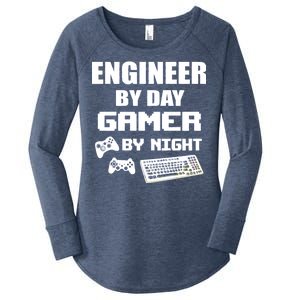 Engineer By Day Gamer By Night Women's Perfect Tri Tunic Long Sleeve Shirt