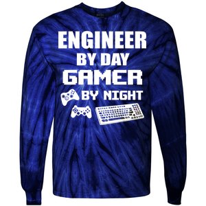 Engineer By Day Gamer By Night Tie-Dye Long Sleeve Shirt