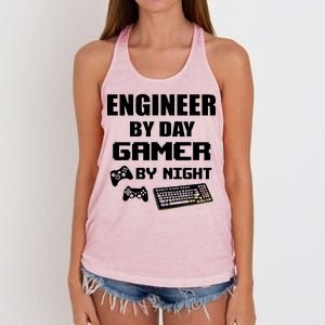 Engineer By Day Gamer By Night Women's Knotted Racerback Tank