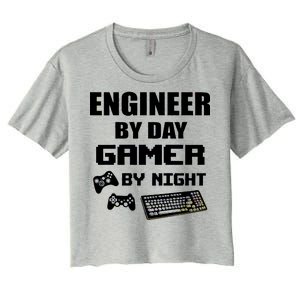 Engineer By Day Gamer By Night Women's Crop Top Tee