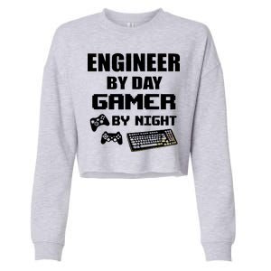 Engineer By Day Gamer By Night Cropped Pullover Crew