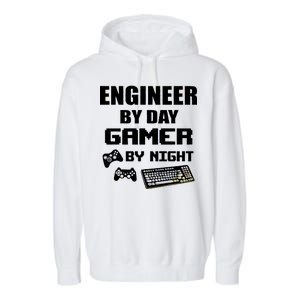 Engineer By Day Gamer By Night Garment-Dyed Fleece Hoodie