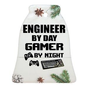 Engineer By Day Gamer By Night Ceramic Bell Ornament