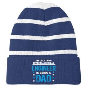 Engineer Dad Striped Beanie with Solid Band