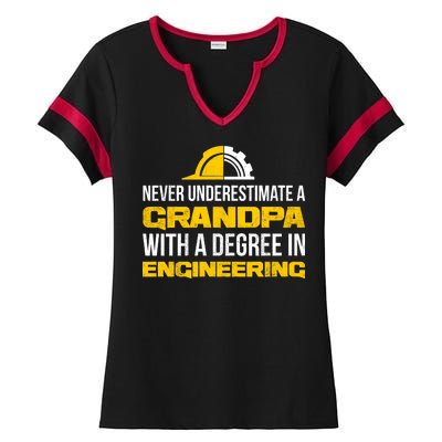 Engineer Grandpa  Ladies Halftime Notch Neck Tee