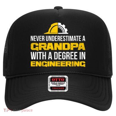 Engineer Grandpa  High Crown Mesh Back Trucker Hat