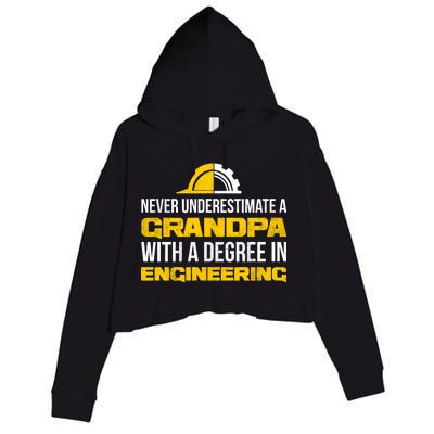 Engineer Grandpa  Crop Fleece Hoodie