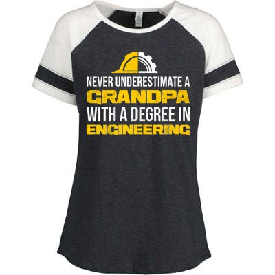 Engineer Grandpa  Enza Ladies Jersey Colorblock Tee