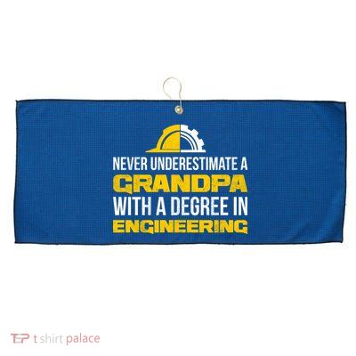 Engineer Grandpa  Large Microfiber Waffle Golf Towel