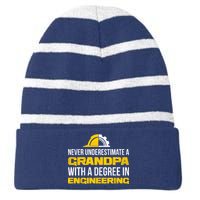 Engineer Grandpa  Striped Beanie with Solid Band