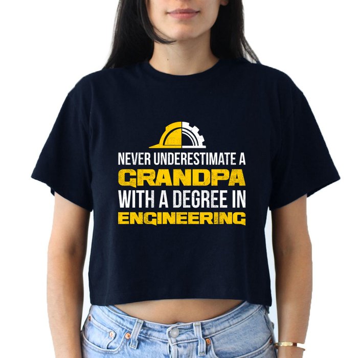 Engineer Grandpa  Women's Crop Top Tee