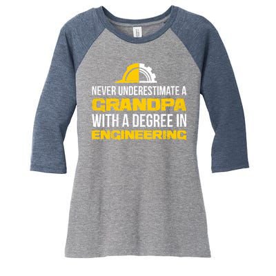 Engineer Grandpa  Women's Tri-Blend 3/4-Sleeve Raglan Shirt