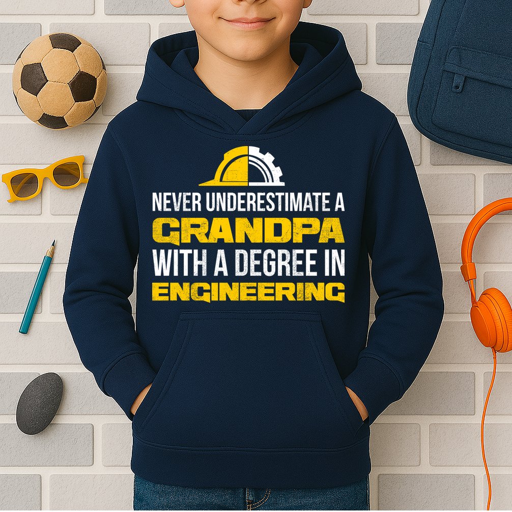 Engineer Grandpa  Kids Hoodie