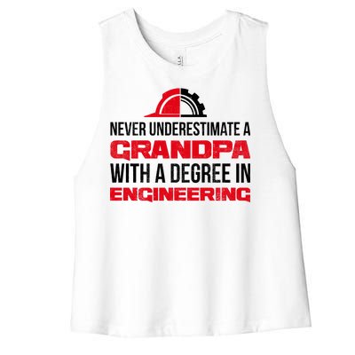 Engineer Grandpa  Women's Racerback Cropped Tank