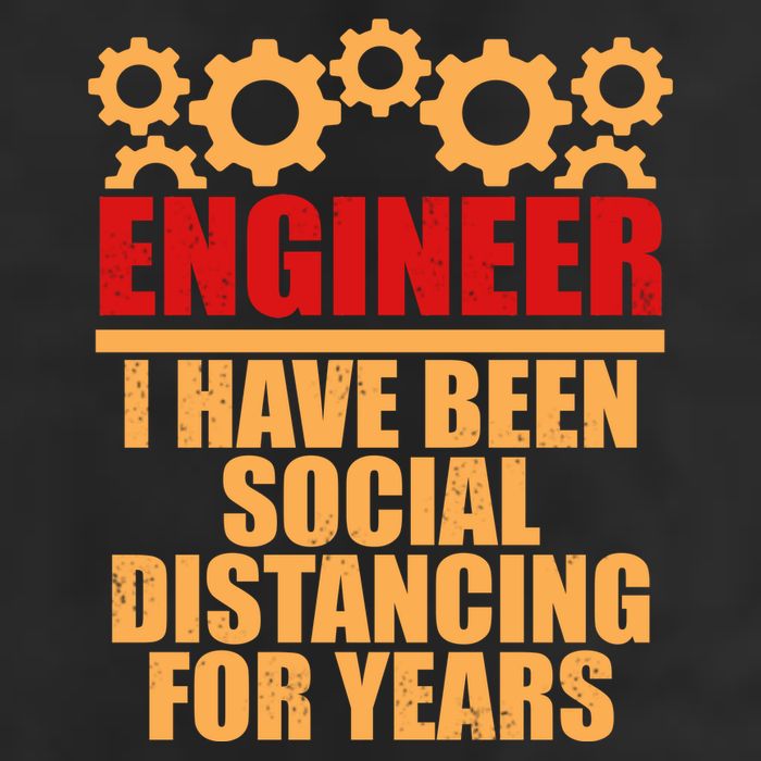 Engineer I Have Been Social Distancing For Years 7 Panel Mesh Trucker Snapback Hat